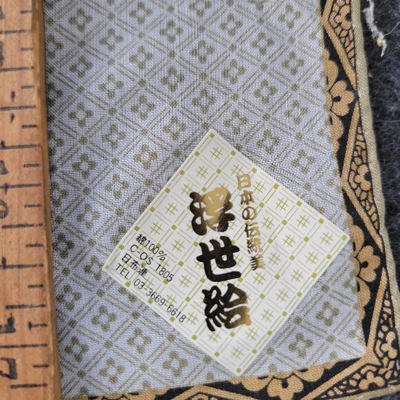 New / Vintage Ukiyo e Woven Cotton Fabric Handkerchief 3 Japanese Women 17 in - Picture 3 of 5